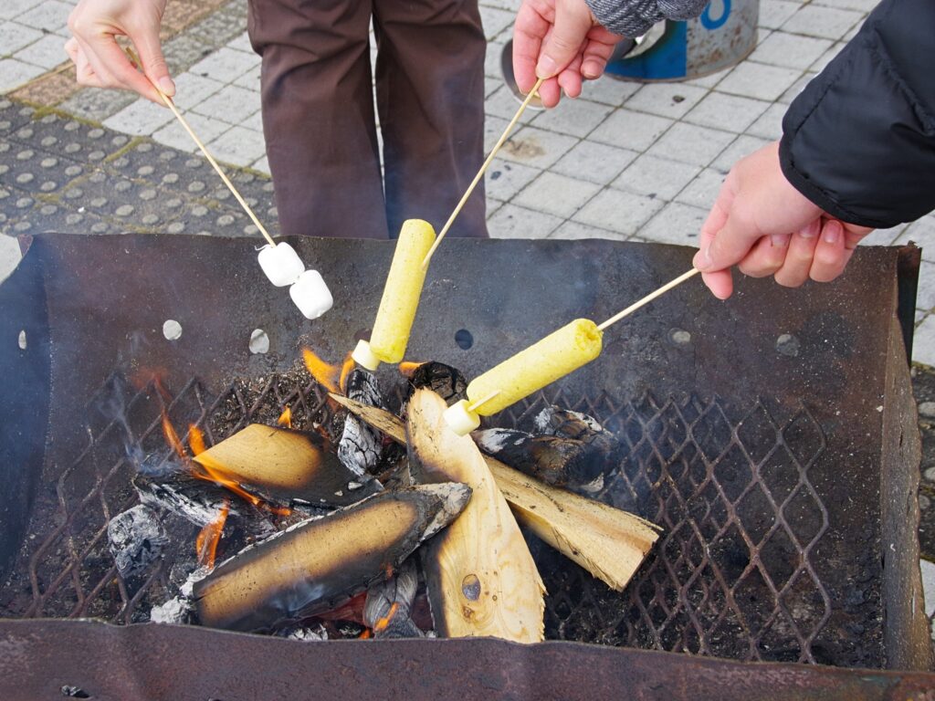 マシュマロやチーズを焼く